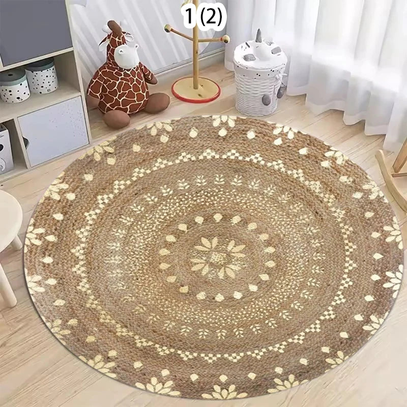 Mandala Round Boho Area Rug – Non-Slip Floor Mat | HIP Round Area Rug HIP 2 40X40