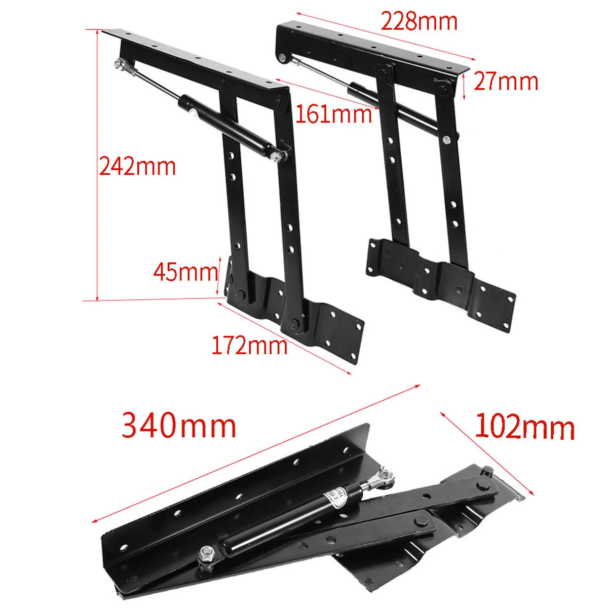 2x Practical Lift Up Coffee Table Mechanism Hardware Top Lifting Frame Furniture Mechanism Hardware Top Lifting Hydraulic Hinge HIP