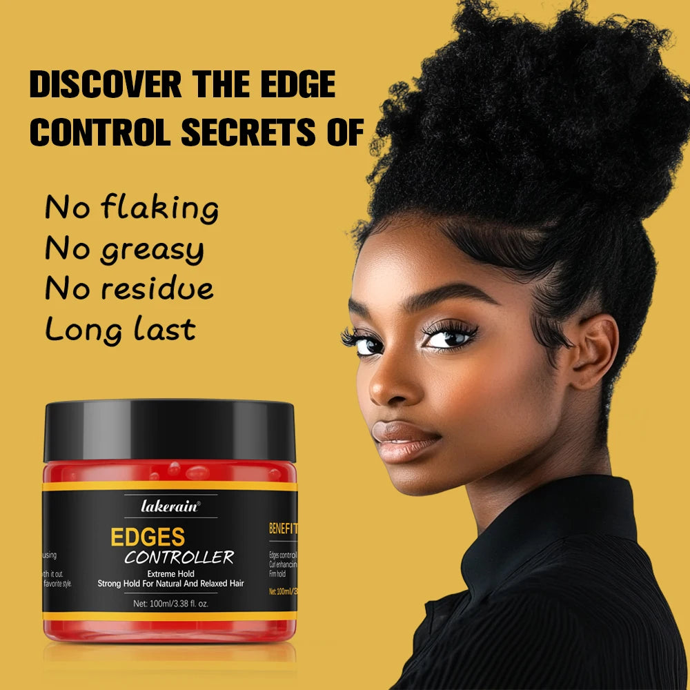 Edge Control Strong Hold Hair Gel Thick Edges Styling Gel Non-Greasy Non-Flaking No White Cast Long Lasting Supports All Hair Ty HIP