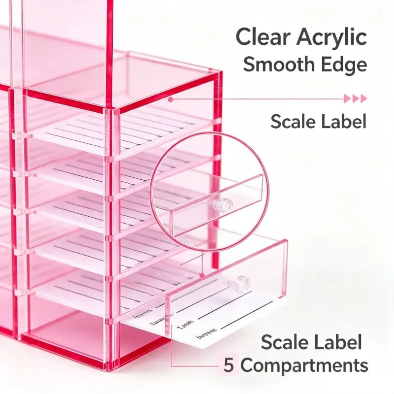 5 Layers Eyelash Extensions Storage Box Muti-color Grafting False Eyelash Organizer Display Stand for Lash Salon Makeup Supplies HIP