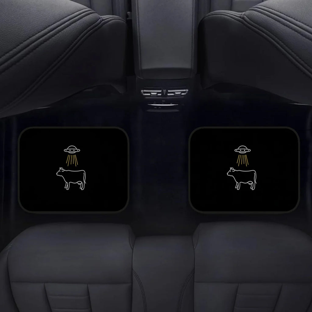 Set of 4 Cartoon Cow & UFO Car Floor Mats – Polyester Car Floor Mats HIP