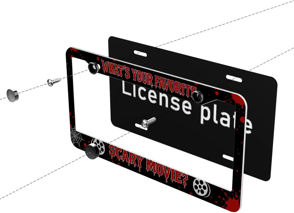 Halloween Horror License Plate Frame – Blood Red & Black License Plate Frame HIP