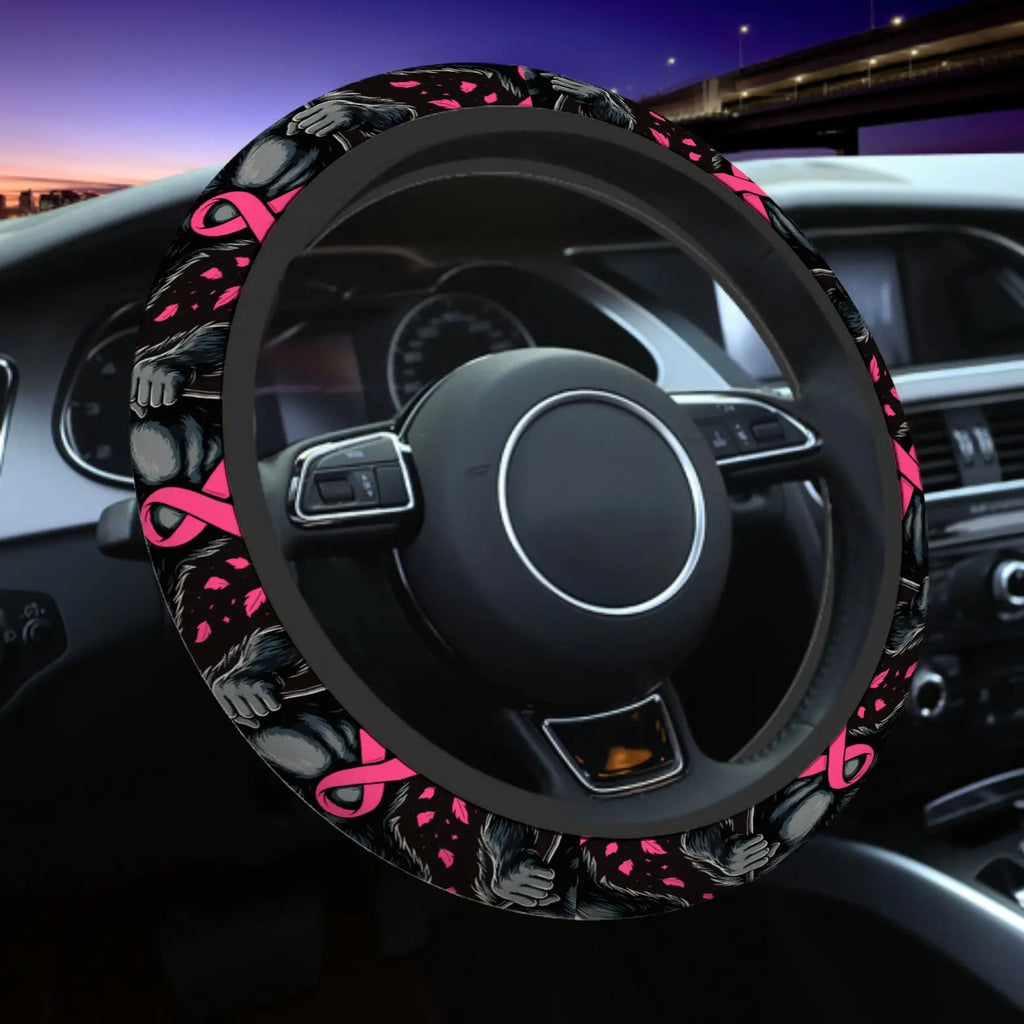 Pink Ribbon Steering Wheel Cover – Car Protector for Men & Women Steering Wheel Cover HIP 1