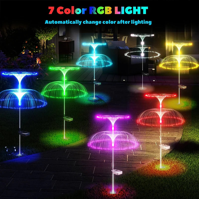 Solar Fiber Optic Jellyfish LED Lawn Light – 7-Color Garden Solar Garden Light HIP