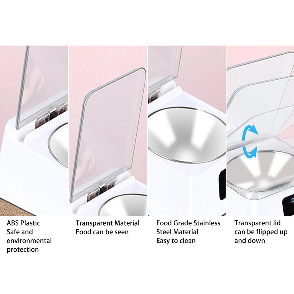 Pet Smart Feeder Induction Lid Opening Rechargeable Dog Cat Feeding Bowl for Small Medium Pet 350ml HIP