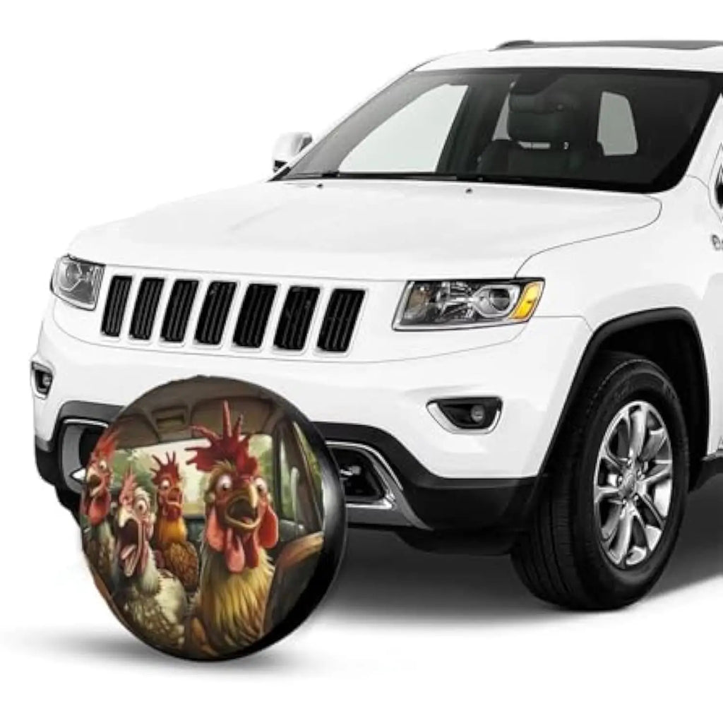 Funny Screaming Chickens Spare Tire Cover – RV SUV Truck Spare Tire Cover HIP