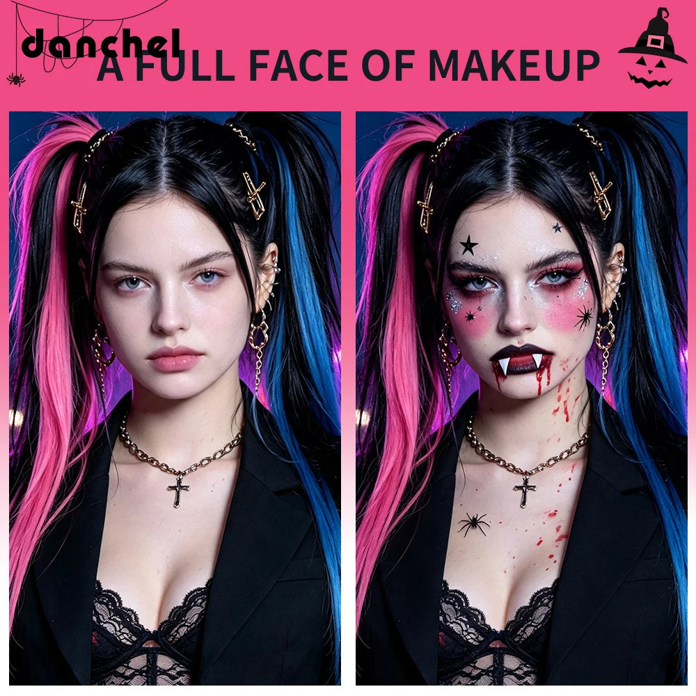 2pcs Vampire Lip Stain Dark Blush Gothic Matte Waterproof Long Lasting Non Stick Makeup Set HIP