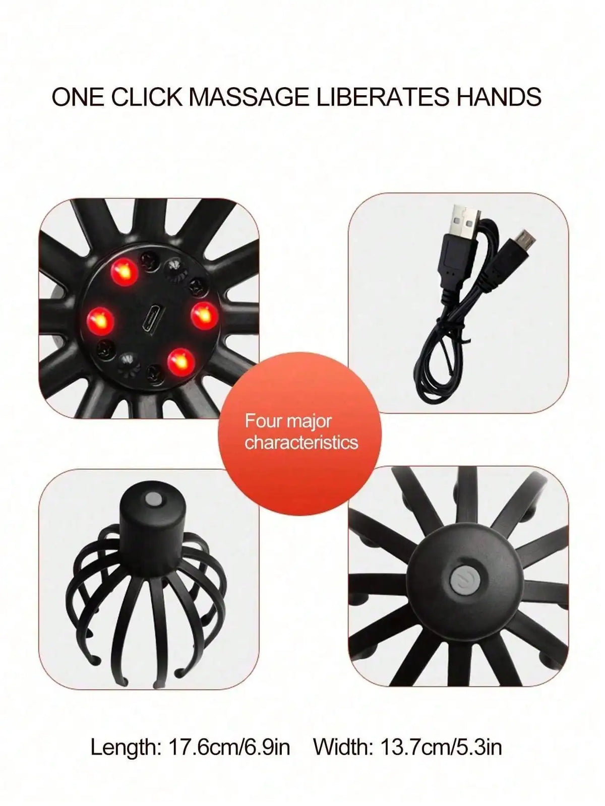 Electric Octopus Head Massager – Rechargeable Scalp Tool Electric Scalp Massager HIP