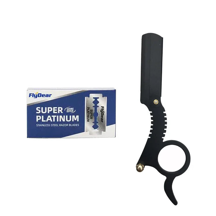 Stainless Steel Thumb Razor – Bald Head & Eyebrow Shaping Manual Thumb Razor HIP C619-1black 10blade