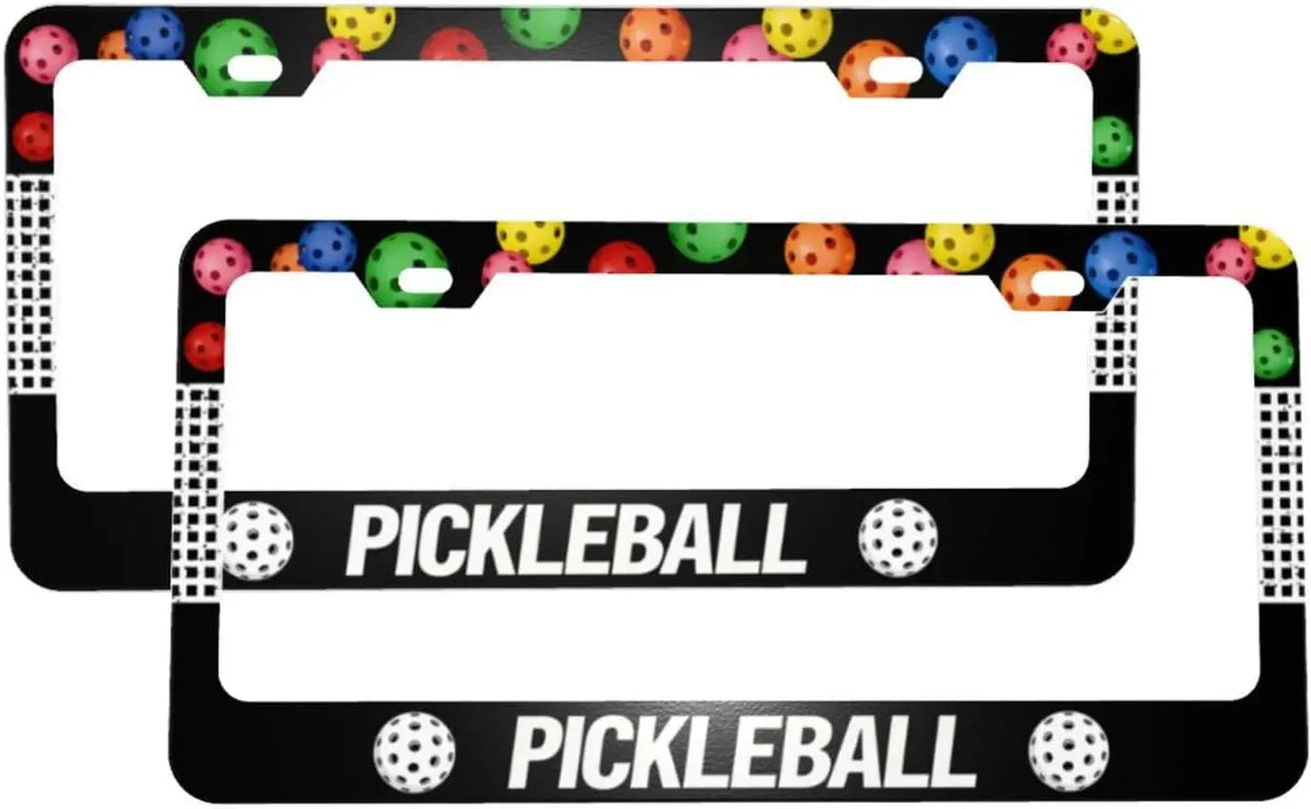 Pickleball Aluminum License Plate Frame 2-Pack – Black License Plate Frame HIP Black