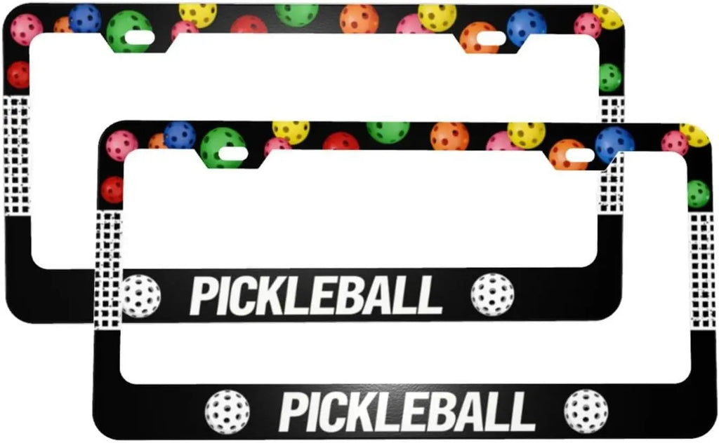 Pickleball License Plate Frame 2-Pack | Aluminum Holder License Plate Frame HIP Black