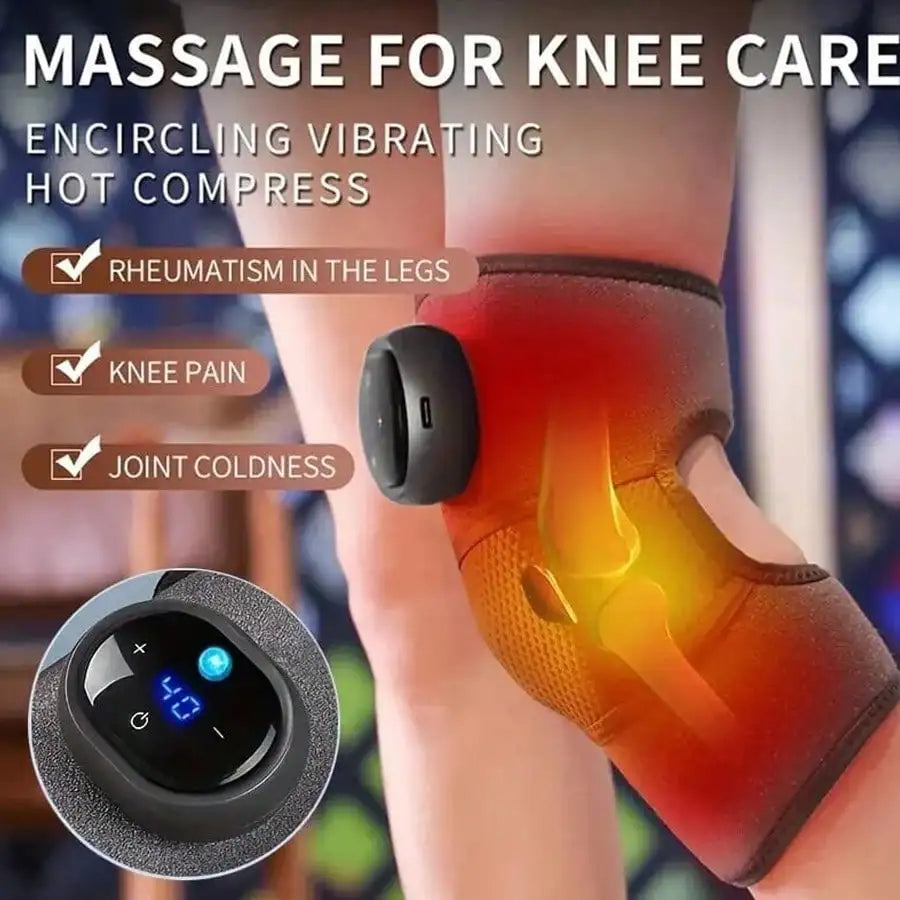 Heated Vibrating Knee Massage Pad – LED Display, Rechargeable Knee Massage Pad HIP