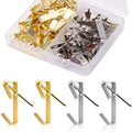20Sets 30LB Golden Heavy Duty Picture Hangers with Nails Photo Frame Hooks Drywall Oil Painting Mirror Picture Hanging Hook HIP 20PCS