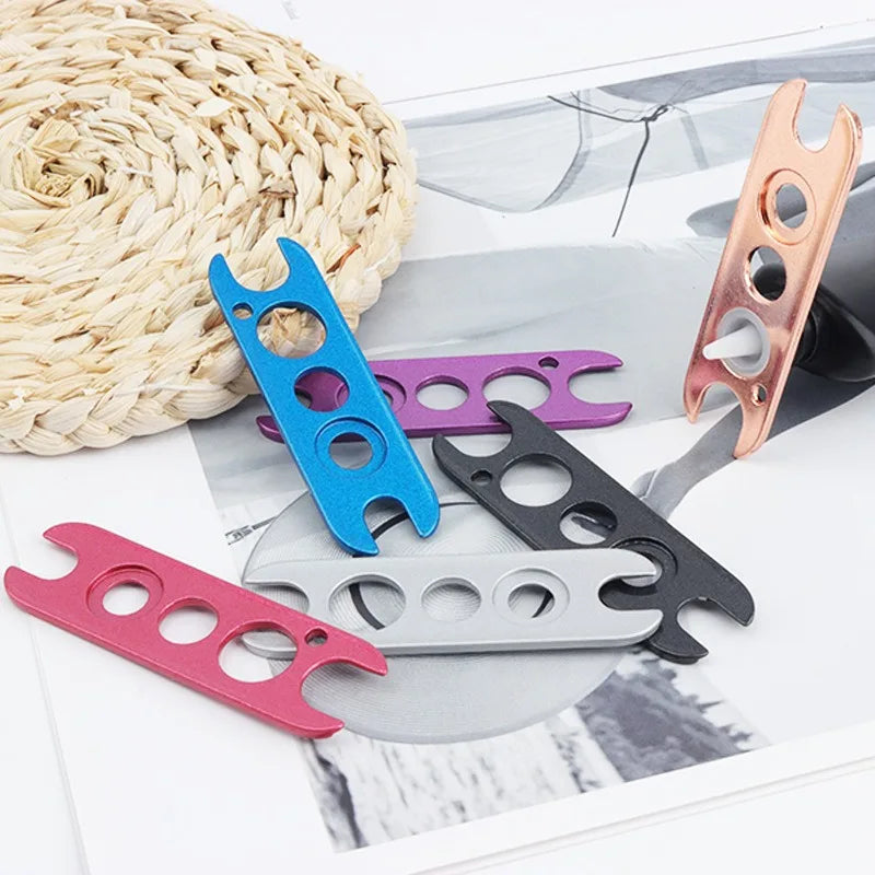 Multi‑Hole Stainless Steel Eyelash Glue Bottle Opener Bead Chain Key Ring Buckle Multiple Colors Lash Salon Technician Supplies HIP