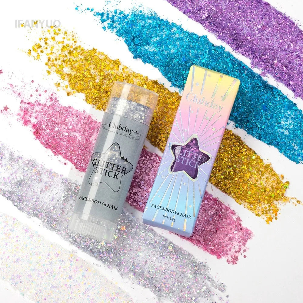 Sparkling Sequins Glitter Gel Stick Highgloss Shine White Pearl Pink Eyeshadow Glitter Face Body Painting Brighten Stage Makeup HIP