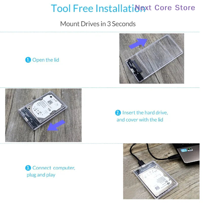 2.5" USB 3.0 to SATA External Hard Drive Enclosure Hard Drive Enclosure HIP