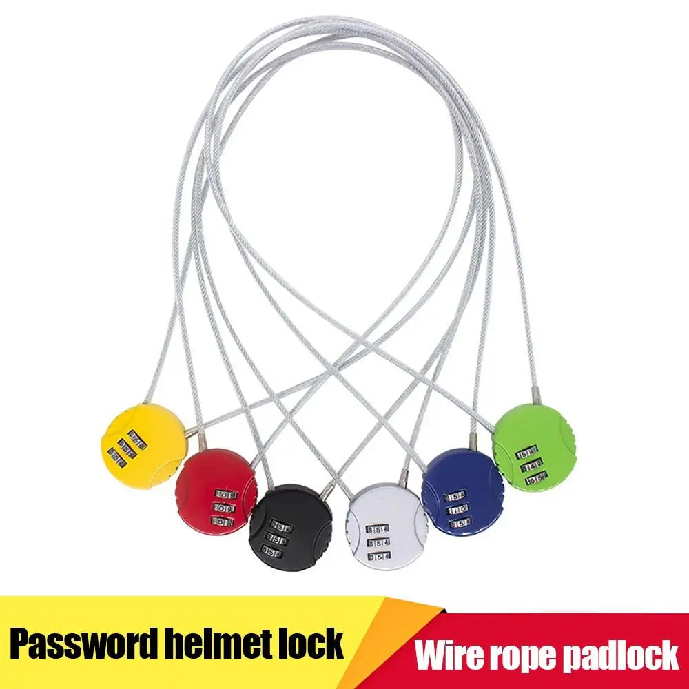 Wire Rope Digit Combination Padlock – Motorcycle Helmet Lock Combination Cable Lock HIP