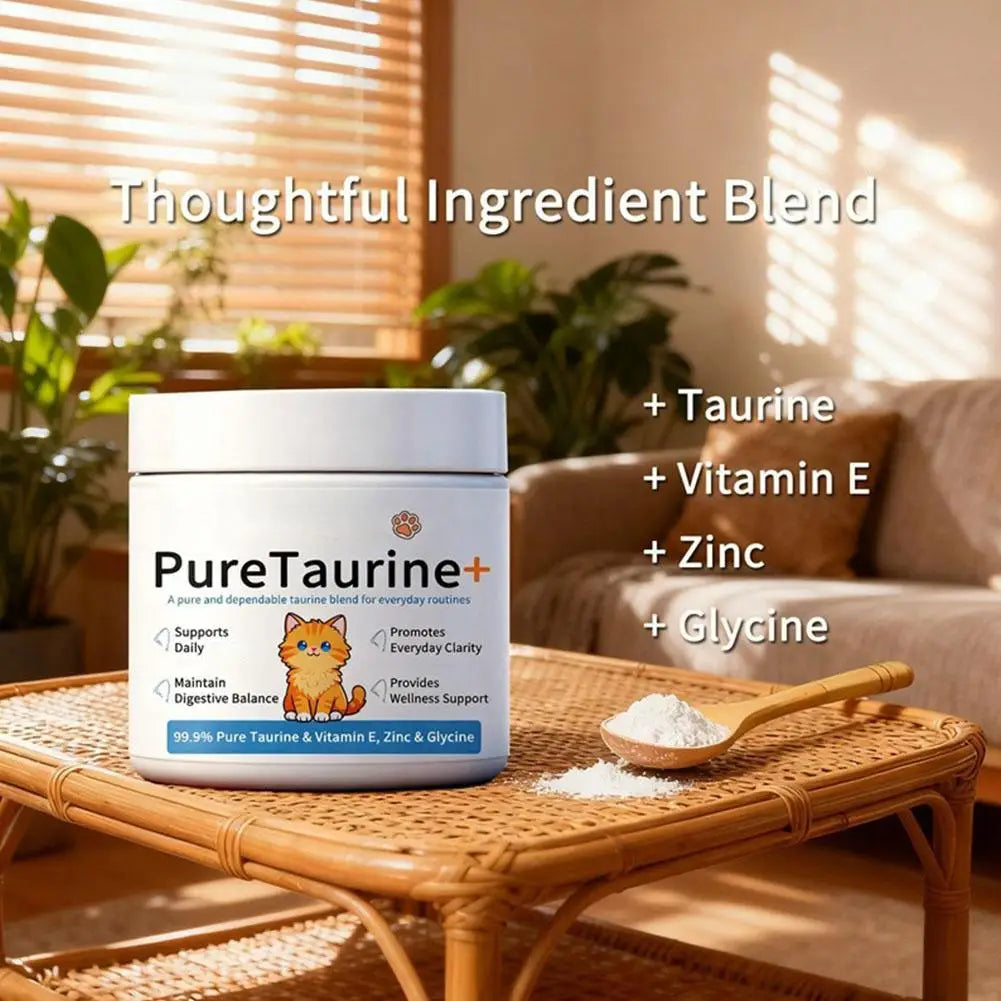 Pure Taurine Powder For Cats And Dogs Digestive Health Heart Eye Support Daily Wellness Supplement Vitamin E Zinc Glycine HIP