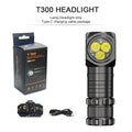 ESMARTER 3-LED Mini Headlamp 3000LM Rechargeable Waterproof Torch LED Headlamp HIP T300(3LED Headlamp) No Battery