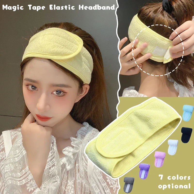 Wash Face Hairband Magic Tape Elastic Turban Womens Eyelashes Extension Spa Makeup Hair Band Top Cross Bangs Fixed Styling Tools HIP