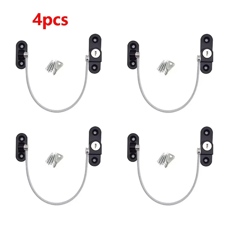 Child Safety Window & Drawer Lock – Aluminium Alloy | 2 Colors Baby Safety Lock HIP C83-Black 4pcs