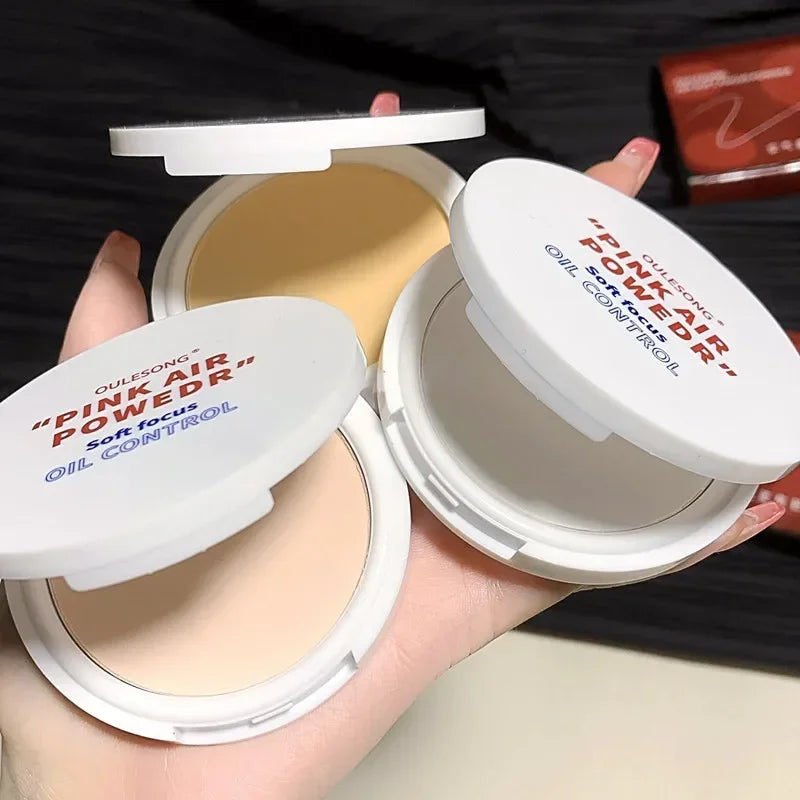 Pressed Powder Transparent White Brighten Oil Control Concealer Lasting Natural Face Makeup Setting Powder Waterproof Cosmetic HIP