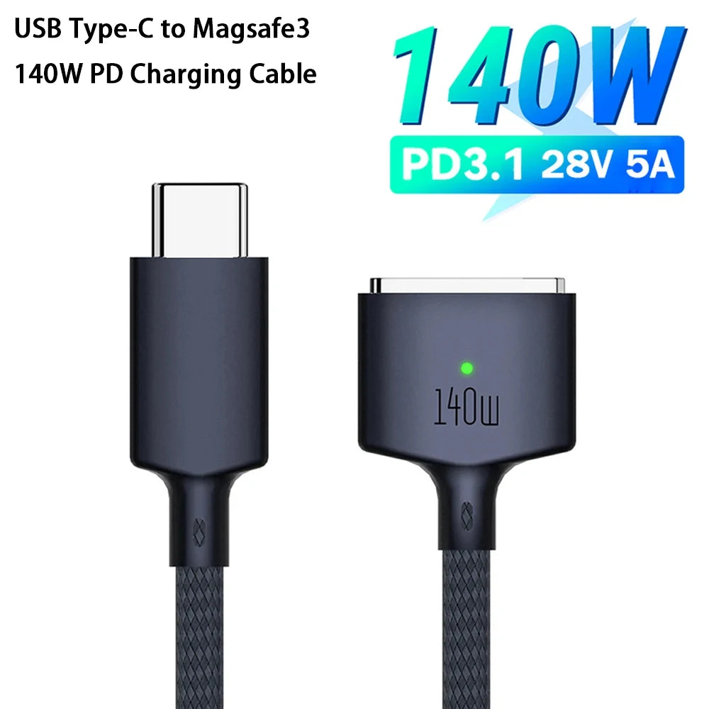 140W USB-C to MagSafe 3 Charging Cable 2M – MacBook Air/Pro Laptop Charging Cable HIP