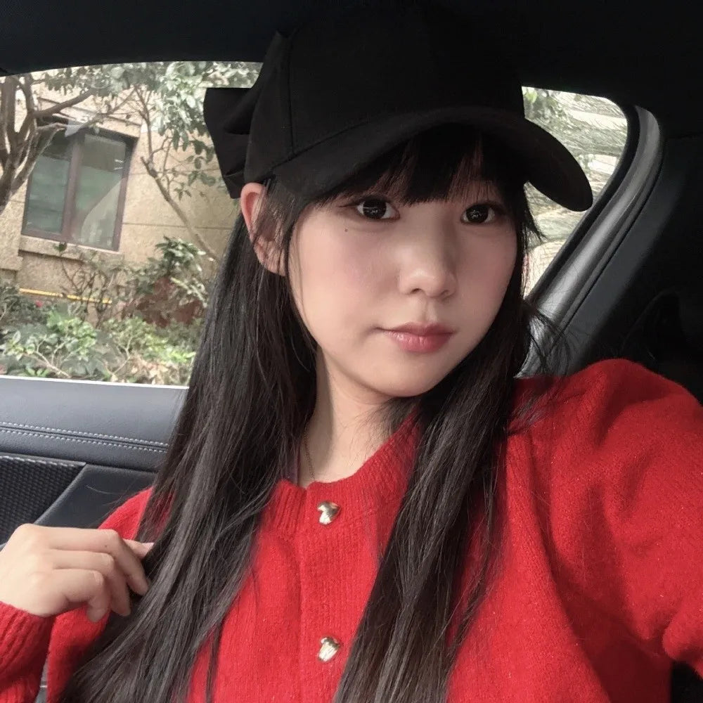 Big Bow Baseball Cap – Adjustable Cotton Hat for Women Baseball Cap HIP