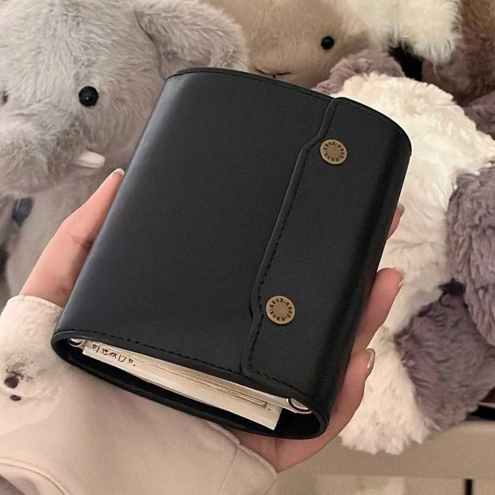 M5 Leather Pocket Notebook – Blank Pages & Ring Binder Leather Pocket Notebook HIP Black