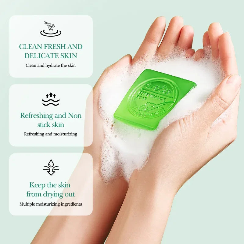 SADOER Aloe Vera Facial Soap – Hydrating & Oil Control Bar Aloe Facial Soap HIP