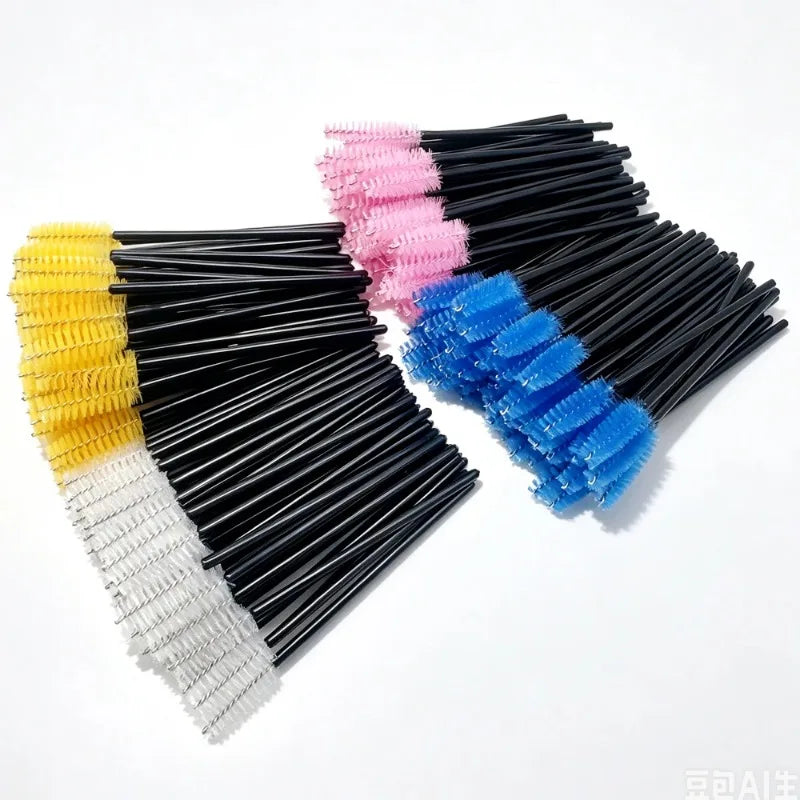 50-Pack Mascara Wand & Eyebrow Brush Set – Water Drop Tip Mascara Wand Set HIP