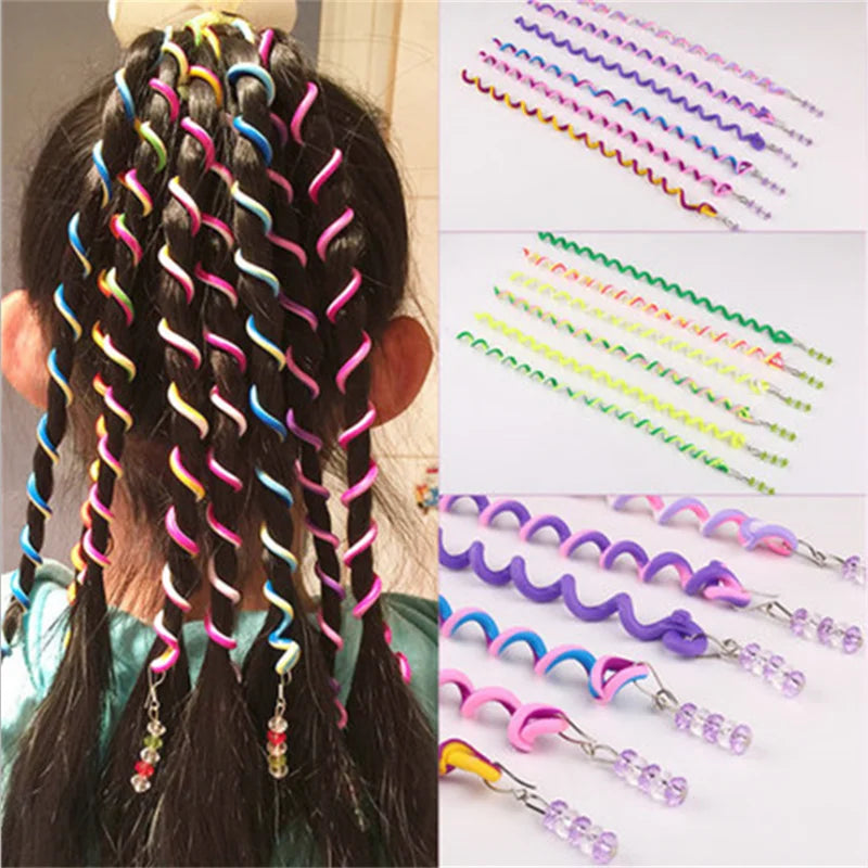 6pcs/lot Rainbow Color Cute Girl Curler Hair Braid hair styling tools hair roller Braid Maintenance The princess hair accessory HIP