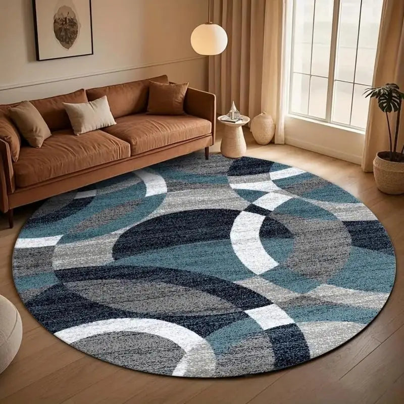 Round Sports Print Anti-Slip Area Rug – Football & Basketball Decorative Area Rug HIP 1 40X40CM