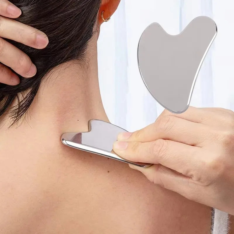 Stainless Steel Gua Sha Scraper – Face, Neck & Body Massager Gua Sha Scraper HIP