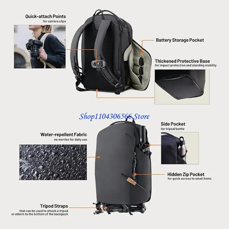 Minimalist DSLR Camera Backpack – Hard Shell Compartment Camera Backpack HIP