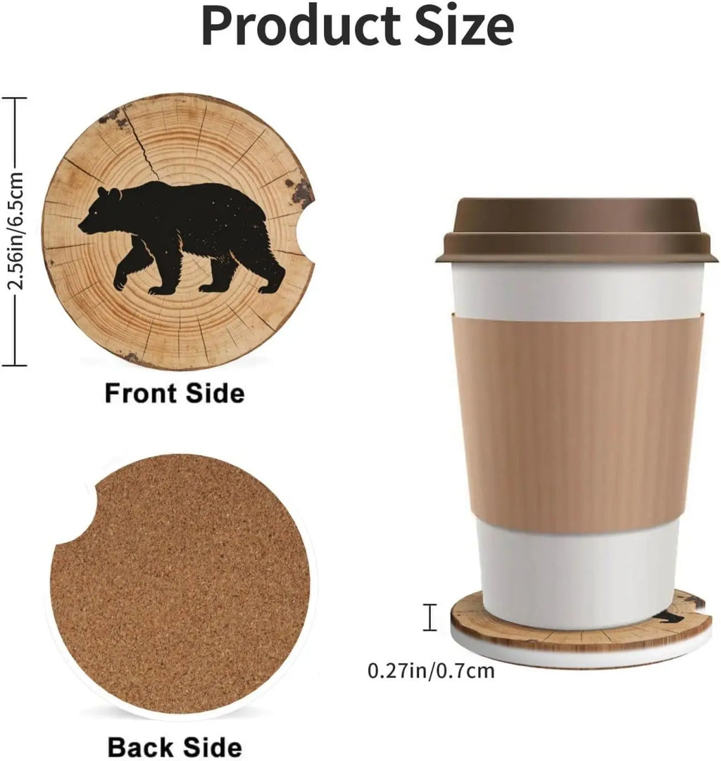 2-Pack Ceramic Car Cup Holder Coasters – Absorbent & Anti-Slip Car Cup Coasters HIP