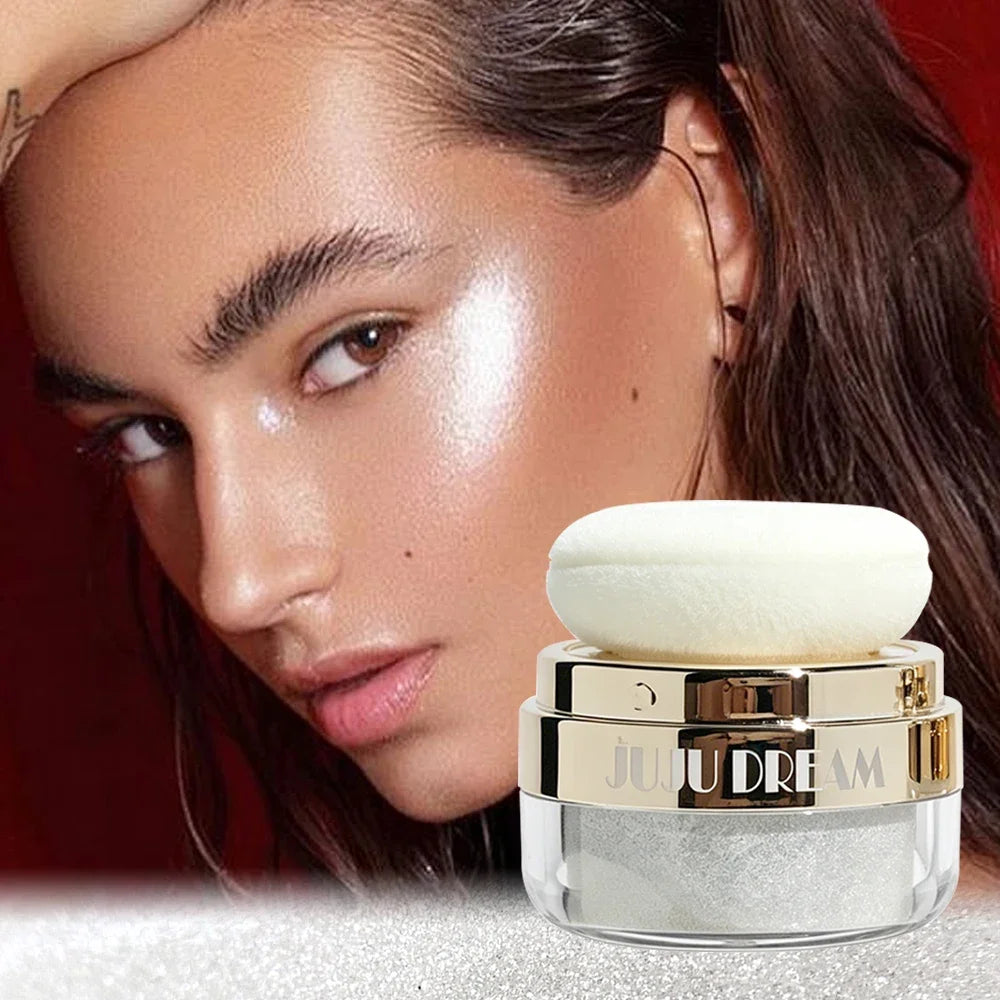 JUJU Dream Highlighter Powder – Face & Body Shimmer Glow Highlighter Powder HIP