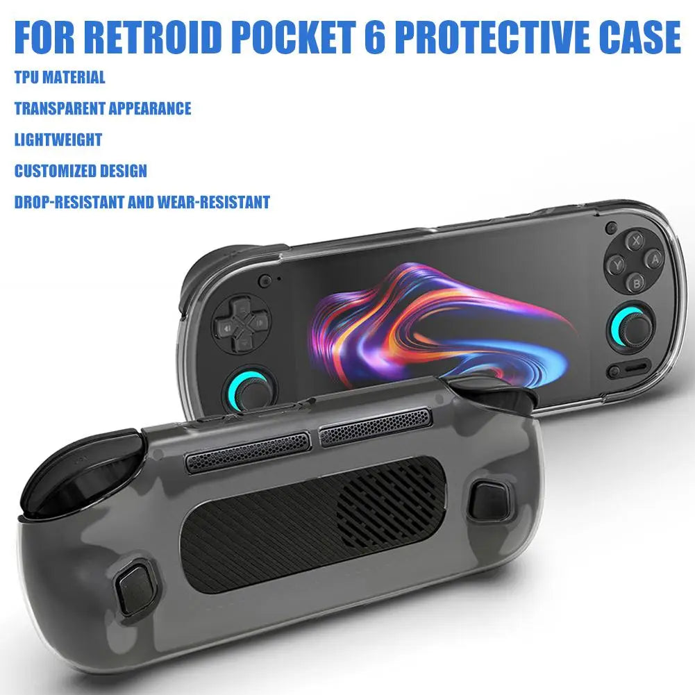 Clear TPU Protective Case For Retroid Pocket 6 RP6 Soft Rubber Shell Skin Guard Sleeve Shockproof Cover For Retroid Pocket 6 HIP