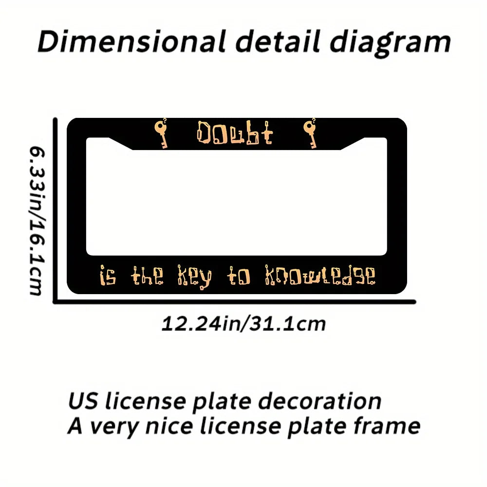 2-Piece Aluminum License Plate Frame Set – Front & Rear License Plate Frame HIP