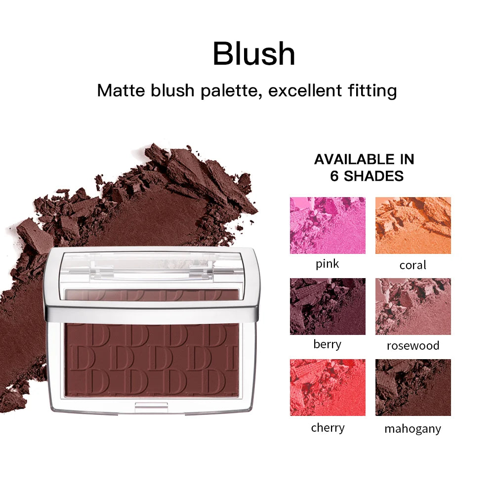 Blush Matte Natural Cheek Tint Brighten Face Waterproof Face Contouring Cosmetics Blush Powder Soft Female Makeup For Cheeks HIP