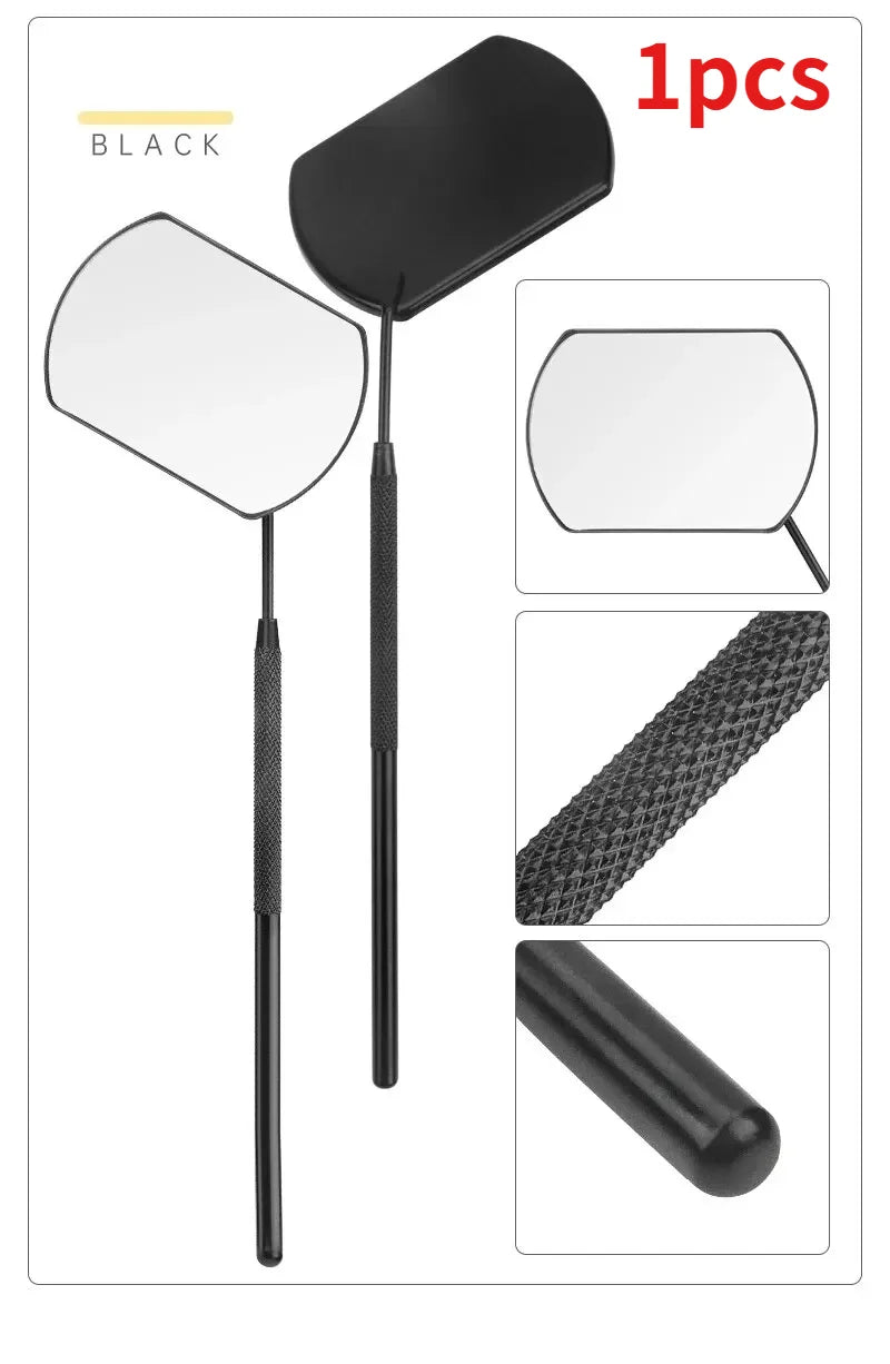Magnifying Eyelash Extension Mirror – Stainless Steel Handle Lash Extension Mirror HIP C778-Black 1pcs