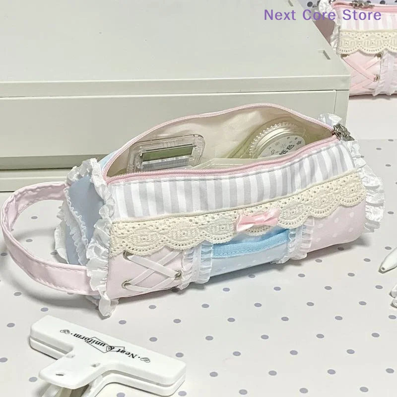 Cute Lace Pencil Case – Large Capacity Stationery Bag Lace Pencil Case HIP