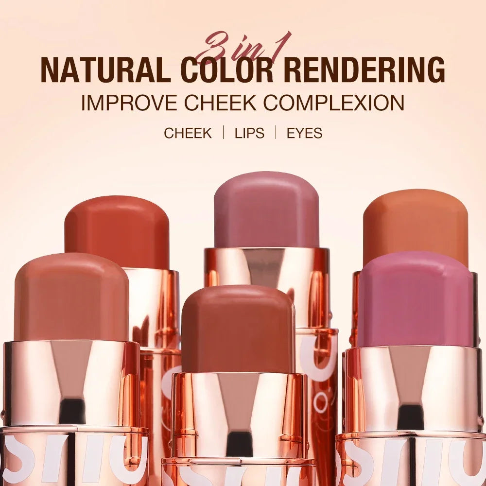 O.TWO.O 3-in-1 Cream Stick – Lip, Blush & Eye Makeup Multi-Use Makeup Stick HIP