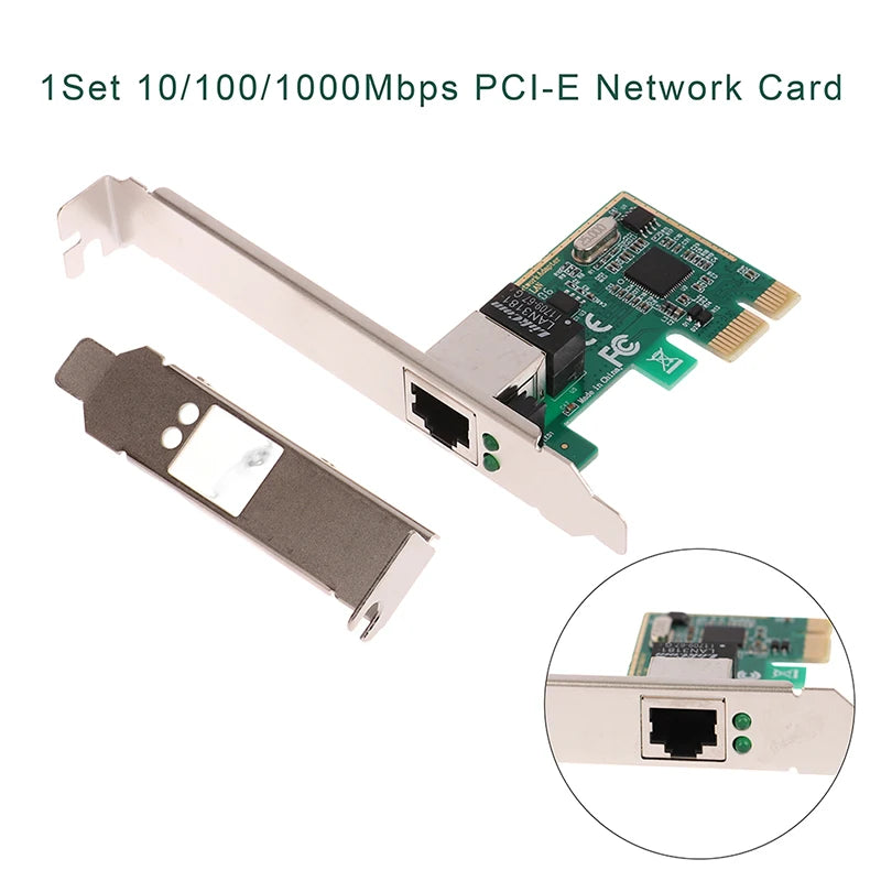 Gigabit PCI-E Network Card 10/100/1000Mbps RJ-45 LAN Adapter PCI-E Network Card HIP 1Set