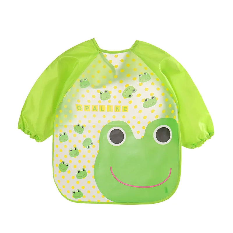Baby Waterproof Long Sleeve Bib – EVA Cartoon Feeding Smock Baby Feeding Bib HIP