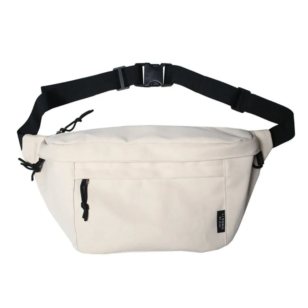 Large Capacity Nylon Crossbody Hip Bag – Unisex Travel Bag Crossbody Hip Bag HIP White
