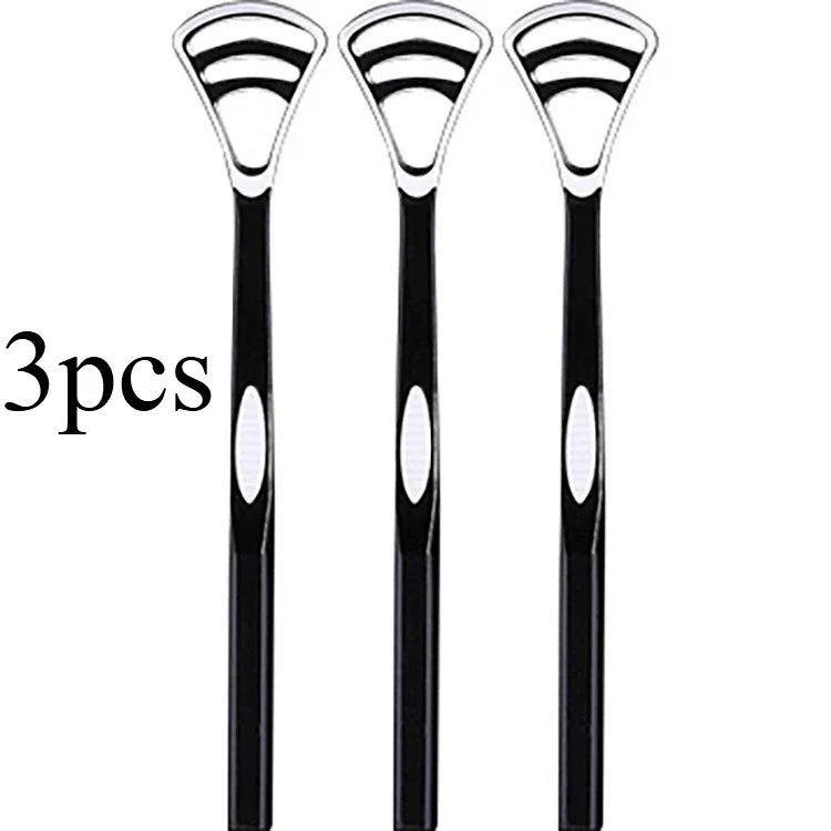 Dual-Sided Tongue Scraper & Brush – Fresh Breath | RUZOFO Tongue Scraper HIP C758-Black 3pcs