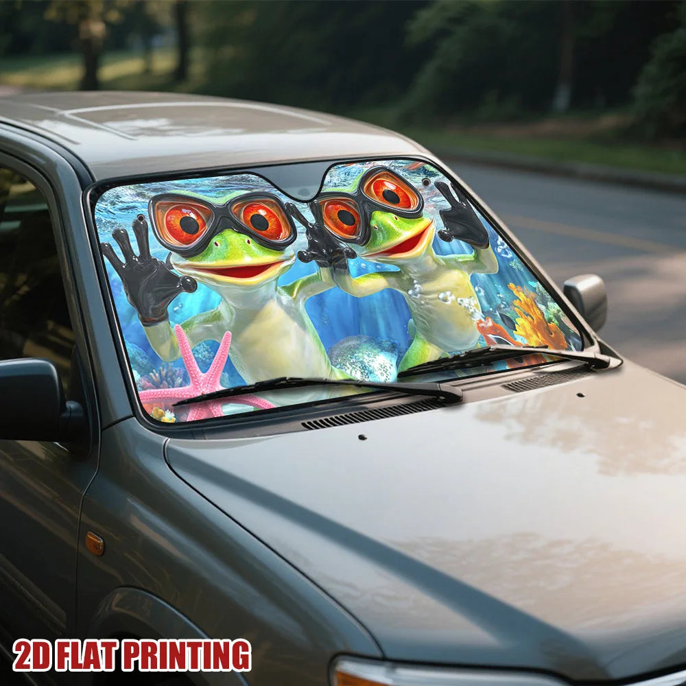 Frog-Themed Car Sun Visor – Easy Clip-On, All-Day Shade Car Sun Visor Cover HIP