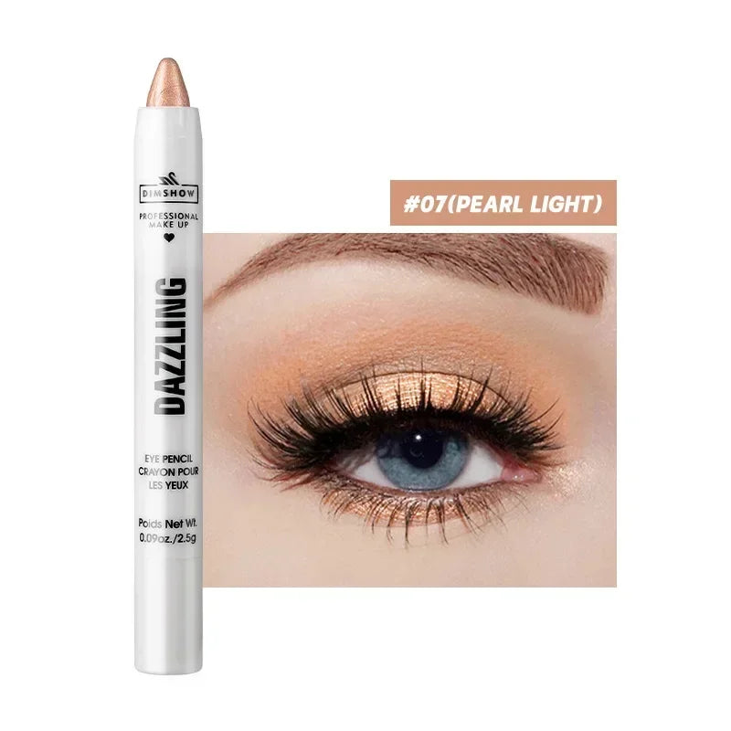 12 Colors Pearlescent Eyeshadow Pencil Waterproof Long Lasting Glitter Shimmer Eye Shadow Pen Eyeliner Stick Eyes Makeup Tools HIP 07