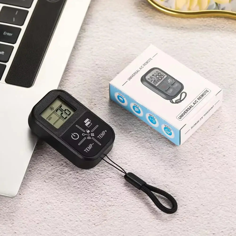 Mini Universal AC Remote Control with Temperature Display CR2032 Battery, Compact Air Conditioner Remote for All Brands HIP